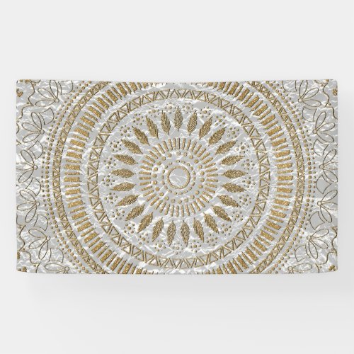 Elegant hand drawn tribal mandala design banner