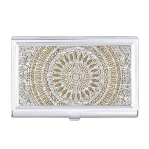 Elegant hand drawn tribal mandala design case for business cards