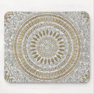 Elegant hand drawn tribal mandala design mouse pad