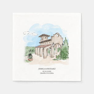 Elegant Hand Drawn Venue Thank You Napkins