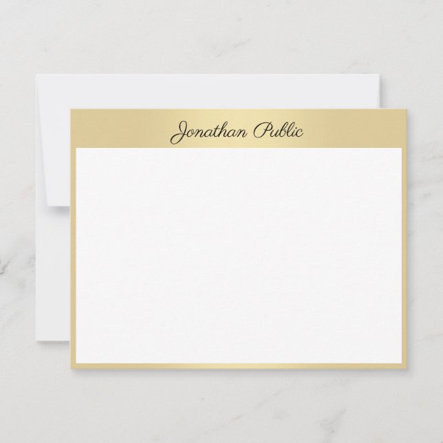 Elegant Hand Gold Script Personalized Template (Front)