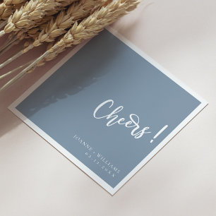 Elegant Hand-Lettered Cheers Wedding Napkins