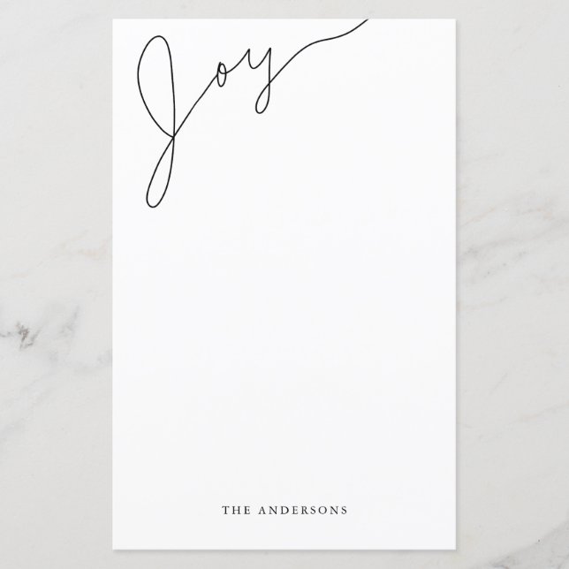 Elegant Hand Lettered Script Christmas Stationary (Front)