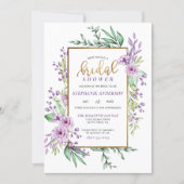 Elegant Hand-Lettered Script Floral Bridal Shower Invitation (Front)