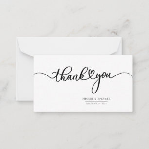 Elegant Hand-Lettered Typography Thank You Note Card