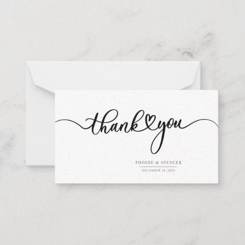 Elegant Hand_Lettered Typography Thank You Note Card