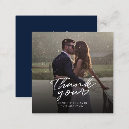 Elegant Hand_Lettered Wedding Day Photo Thank You Note Card