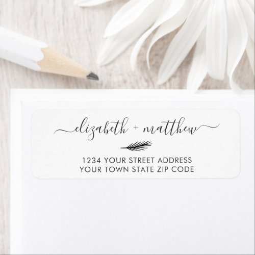 Elegant Hand Lettered Wedding Return Address Label
