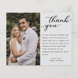 Elegant Hand Lettering Photo Wedding Thank You