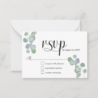 Elegant Hand-Painted Eucalyptus RSVP Card