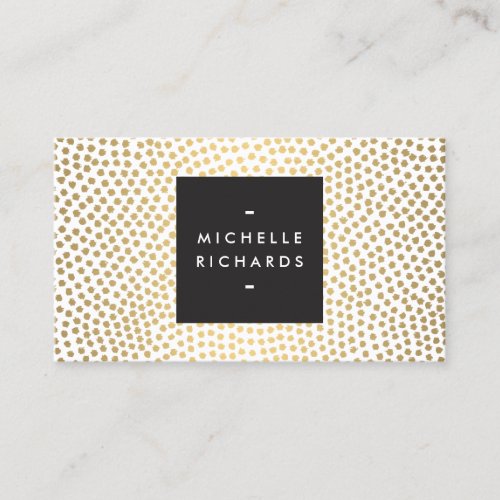 Elegant Hand_Painted Gold Polka Dots Business Card