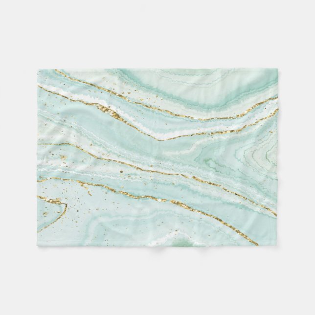 elegant hand painted liquid marble design with gli fleece blanket (Front (Horizontal))