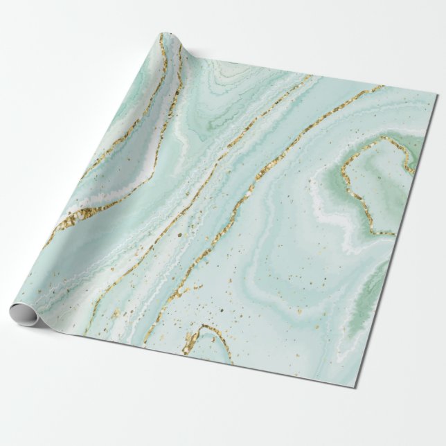 elegant hand painted liquid marble design with gli wrapping paper (Unrolled)