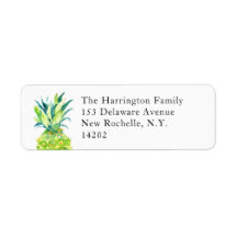 Elegant Hand-Painted Pineapple Return Address