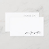 Elegant Hand Script Modern Simple Template Trendy Business Card (Front/Back)