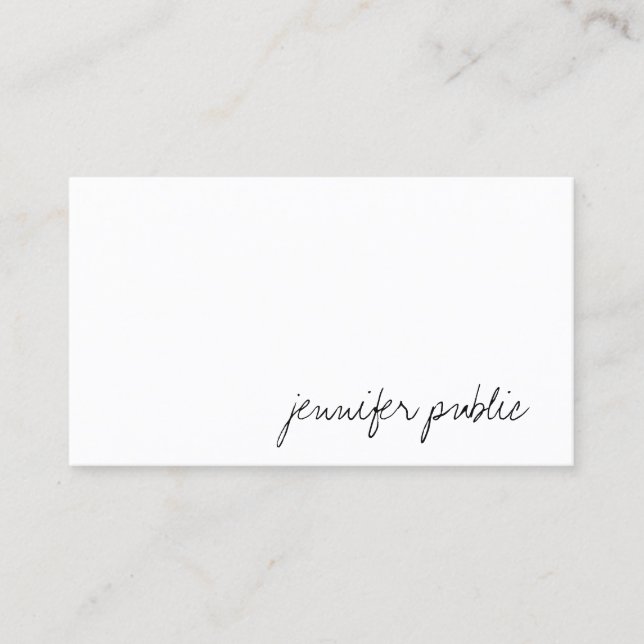 Elegant Hand Script Modern Simple Template Trendy Business Card (Front)