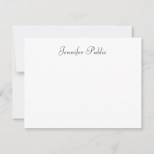 Elegant Hand Script Name Text Minimalist Design Note Card
