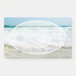 Elegant Hand Script Name Waves Oil Colors Template Post-it Notes