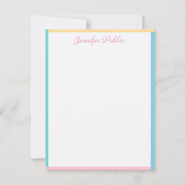 Elegant Hand Script Personalized Colorful Template (Front)