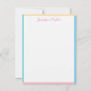 Elegant Hand Script Personalized Colorful Template