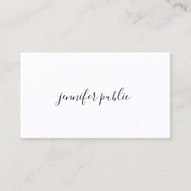 Elegant Hand Script Professional Simple Template Business Card (Front)
