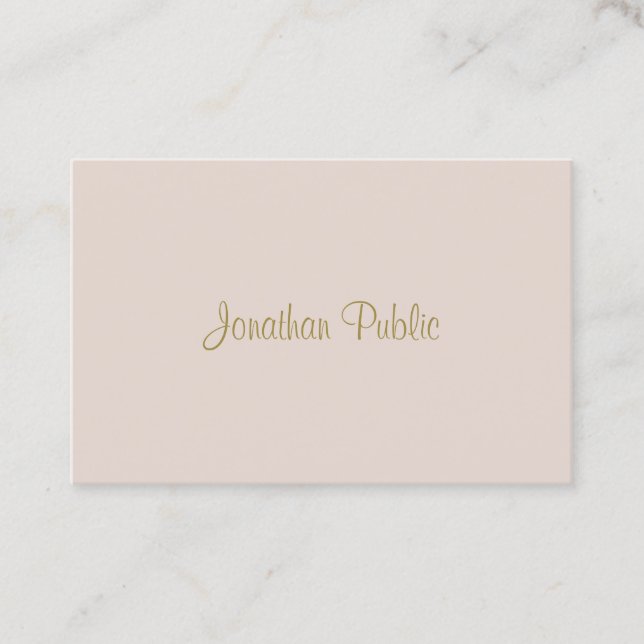 Elegant Hand Script Text Minimalist Modern Plain Business Card (Front)