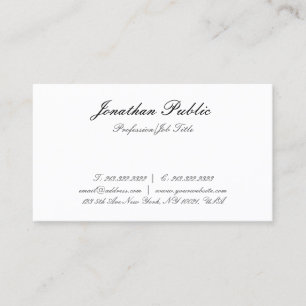 Elegant Hand Script Text Minimalist Modern Simple Business Card