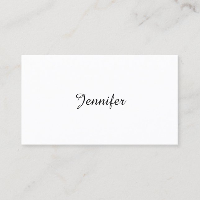 Elegant Hand Script Text Modern Template Simple Business Card (Front)