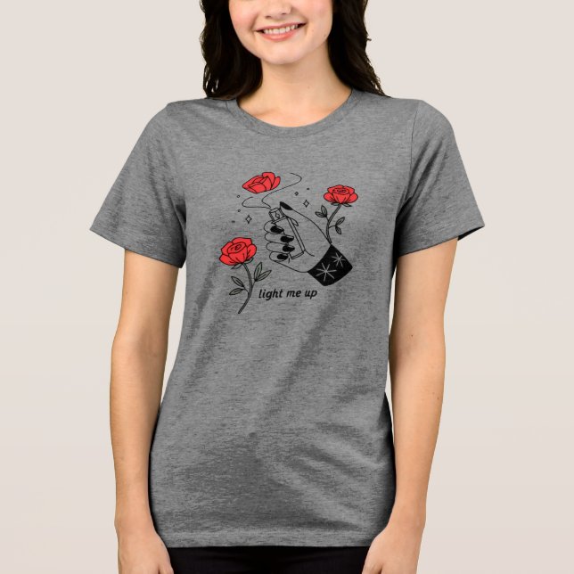 Elegant Hand Spraying Scent with Roses Tri-Blend Shirt (Front)