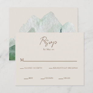Elegant Hand-Written Mountains Wedding RSVP  Enclo Enclosure Card