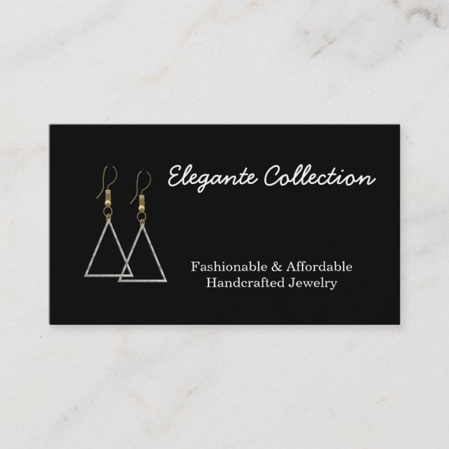 elegant handcrafted Jewelry maker Business Cards (Front)