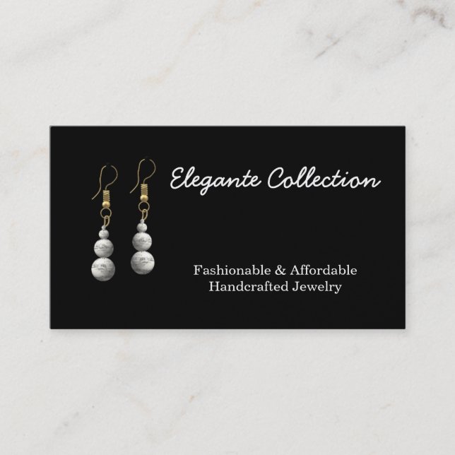 elegant handcrafted Jewelry maker Business Cards (Front)