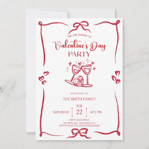 Elegant handdrawn Valentine's day party Invitation