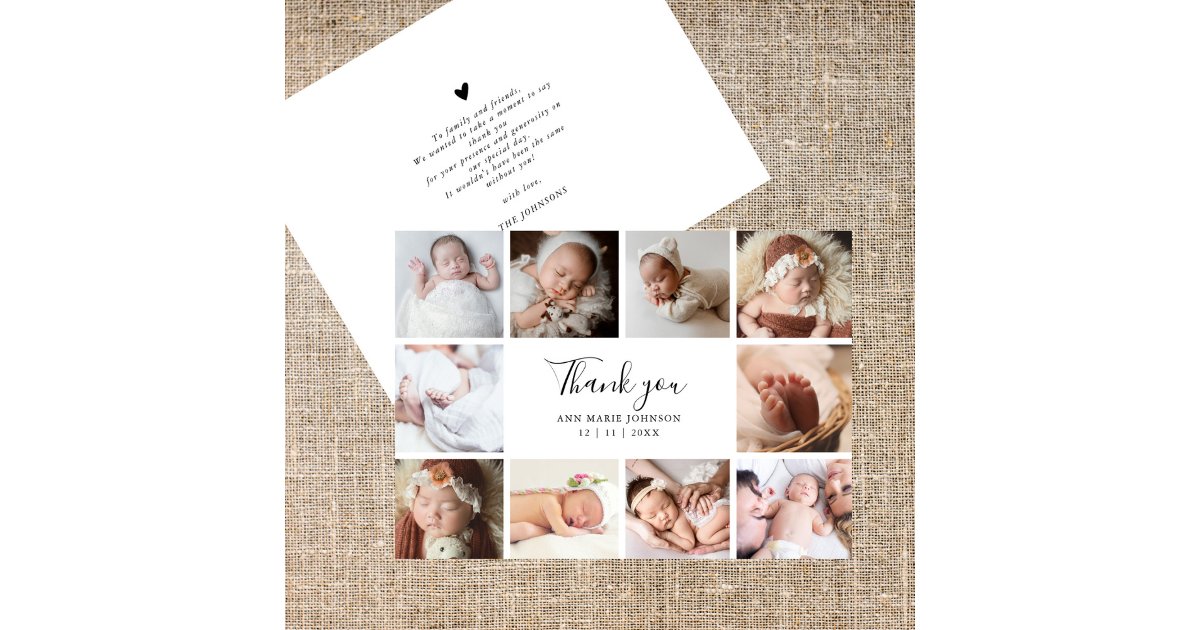 Elegant Handlettering Chic Photo Baby Shower Thank You Card | Zazzle