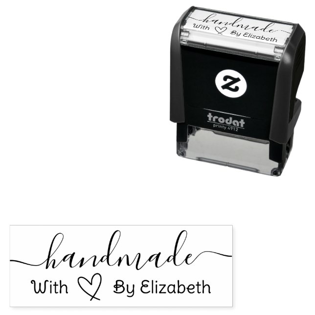 Elegant Handmade Heart Script  Self-inking Stamp (In Situ)
