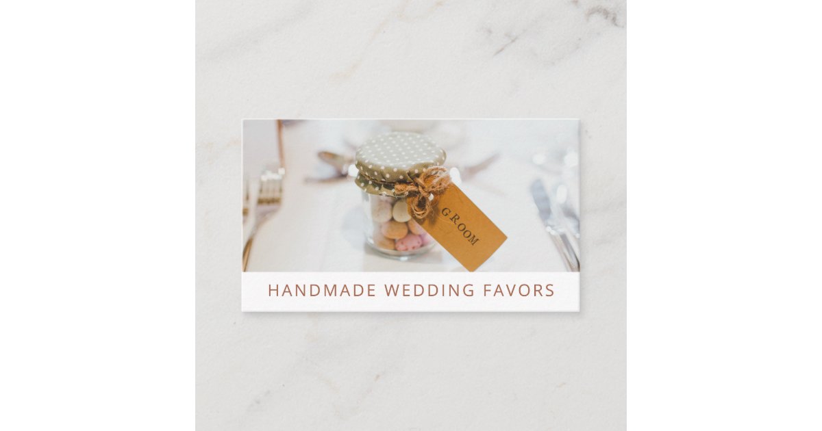 Elegant Handmade Wedding Favor Business Card Zazzle