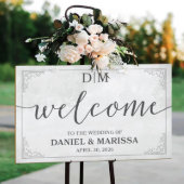 Elegant Handmade Wedding Wooden Welcome Sign (Front)