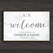 Elegant Handmade Wedding Wooden Welcome Sign (Front)
