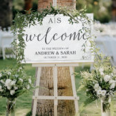 Elegant Handmade Wedding Wooden Welcome Sign (Front)