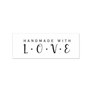 Elegant Handmade With Love Rubber Stamp