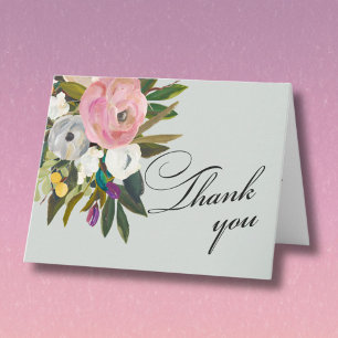 Elegant Handpainted Floral Budget Retirement Thank You Card