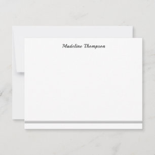Elegant Handwriting Calligraphy Two Line Black Note Card