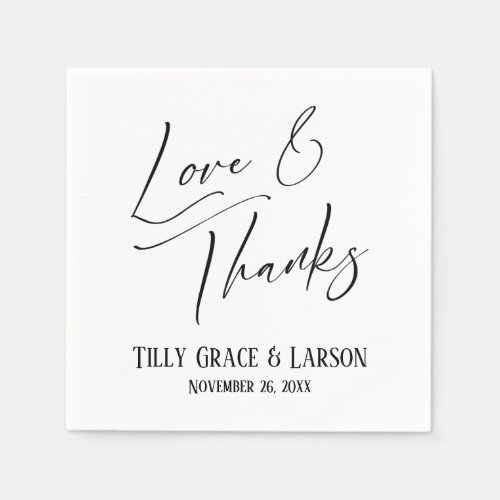 Elegant Handwriting Font Typography Love  Thanks Napkins