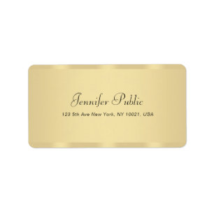 Elegant Handwriting Modern Hand Script Faux Gold Label