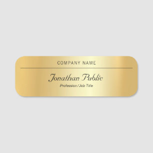 Elegant Handwriting Name Modern Gold Template Tag
