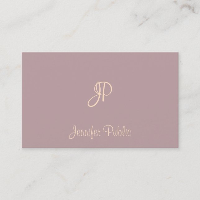 Elegant Handwriting Script Monogram Template Business Card (Front)