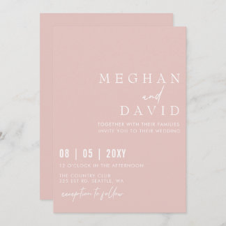 Elegant Handwritten Blush Green Wedding Invitation