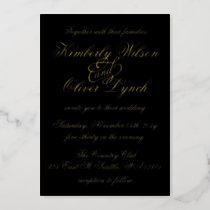 Elegant Handwritten Calligraphy Luxe Wedding  Foil Foil Invitation