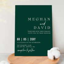 Elegant Handwritten Emerald Green Wedding Invitation