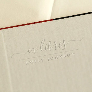 Elegant Handwritten Ex Libris Script Custom Name Embosser